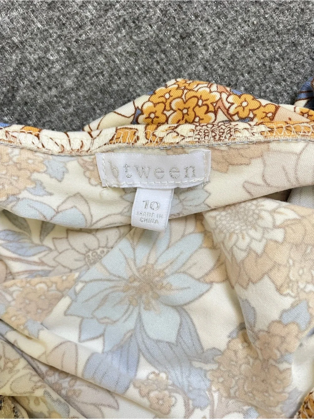 Btween Girls Floral Tiered Dress Size 10 Flutter Sleeve Casual Summer
